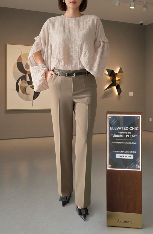 Belted Pleated Tapered pant