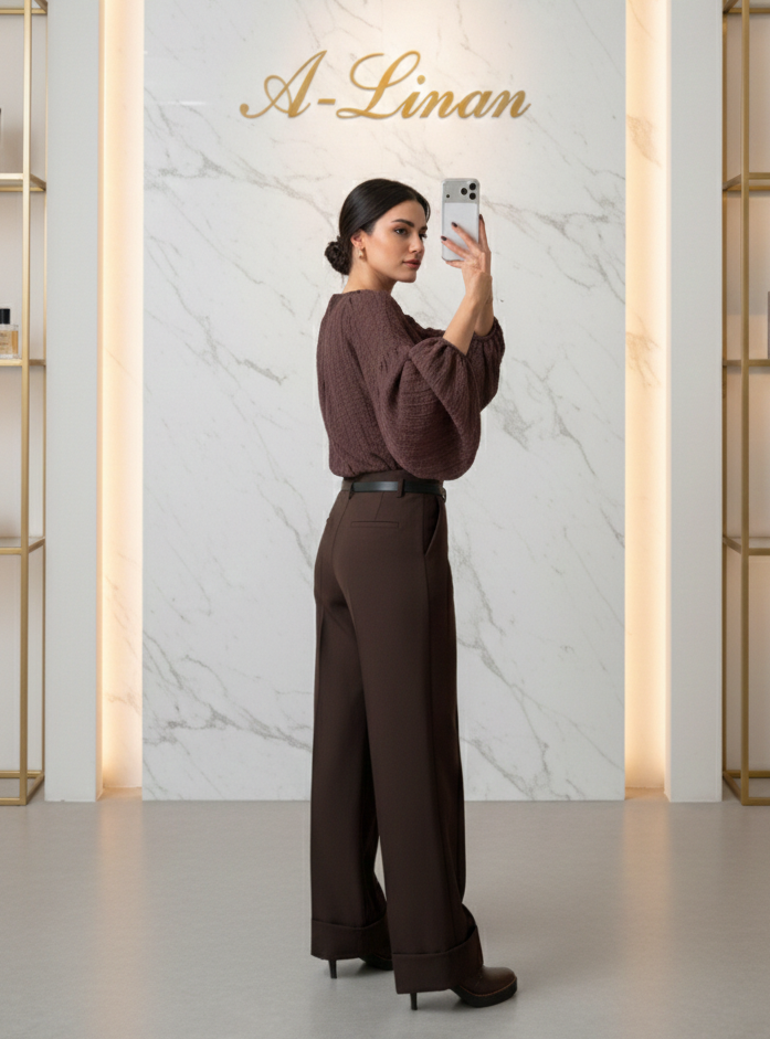 Belted Pleated Tapered pant