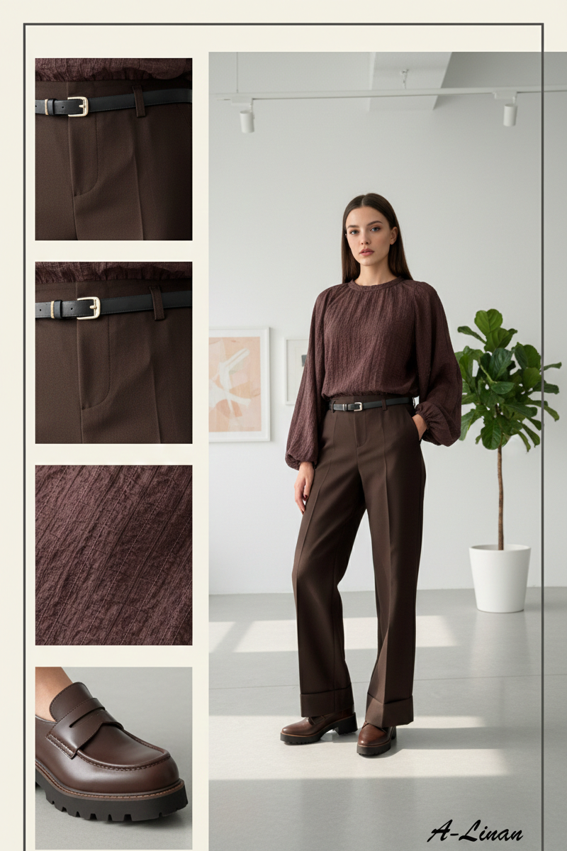 High-Waisted Slim-Tapered Pleated Trousers